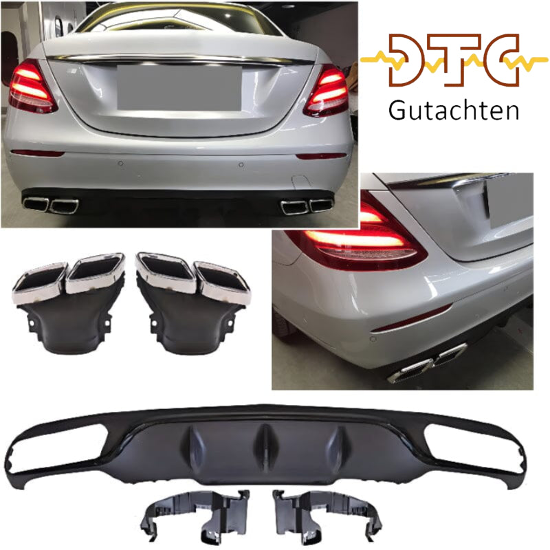 Mercedes E-Klasse W213 Diffusor mit Auspuffblenden (Chrom) – vor-Facelift
